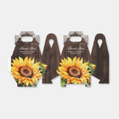 Ballotins Rustique Pays Mariage de tournesol de bois Merci (Déplié)