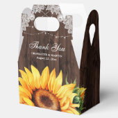 Ballotins Rustique Pays Mariage de tournesol de bois Merci (Ouvert)