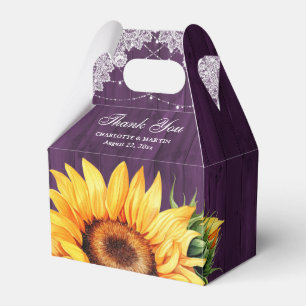 Ballotins Rustique pays violet Mariage de tournesol de bois