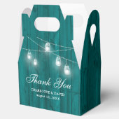 Ballotins Rustique Turquoise bois Mason jarres Mariage Merci (Ouvert)