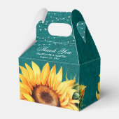 Ballotins Rustique Turquoise Burlap Sunflower boîte de maria (Arrière)