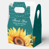 Ballotins Rustique Turquoise Burlap Sunflower boîte de maria (Ouvert)