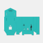 Ballotins Sacs de Faveur Vert Cyan (Déplié)