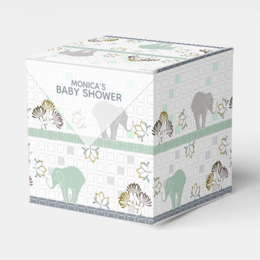 Ballotins Safari éléphant vert | BABY SHOWER (Verso)