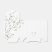 Ballotins Sage Boho Fleurs Mariage Favor Box (Déplié)