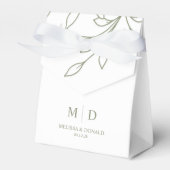 Ballotins Sage Boho Fleurs Mariage Favor Box (Verso)