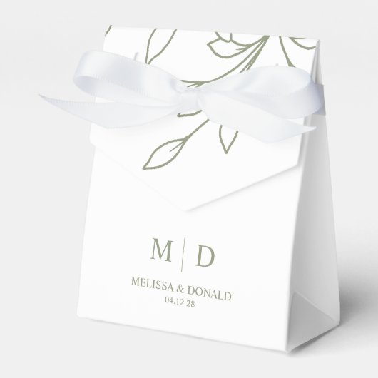 Ballotins Sage Boho Fleurs Mariage Favor Box (Verso)
