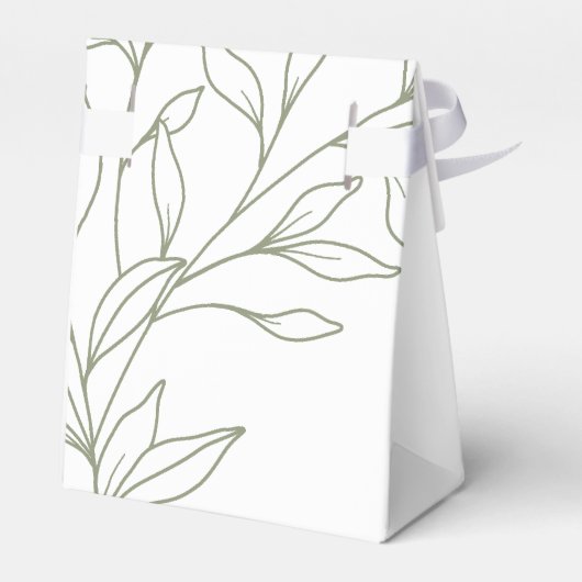 Ballotins Sage Boho Fleurs Mariage Favor Box (Arrière)