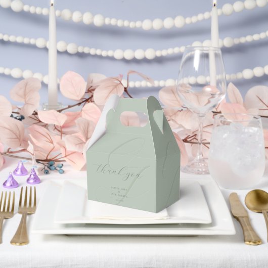 Ballotins Sage Bride Groom Initiales Faux Embossés (Mariage)