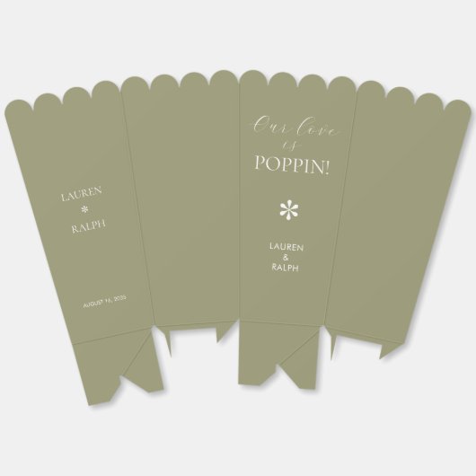 Ballotins Sage | Chic Minimal Script Wedding Popcorn (Déplié)