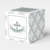 Ballotins Sage Cross on Quatrefoil Party Favor Box (Verso)