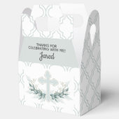 Ballotins Sage Cross on Quatrefoil Party Favor Box (Ouvert)