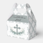 Ballotins Sage Cross on Quatrefoil Party Favor Box (Verso)