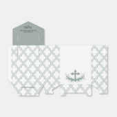 Ballotins Sage Cross on Quatrefoil Party Favor Box (Déplié)