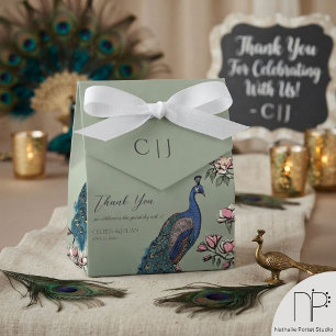 Ballotins Sage Floral Bleu Sarcelle Paons Magnolia Fleurs