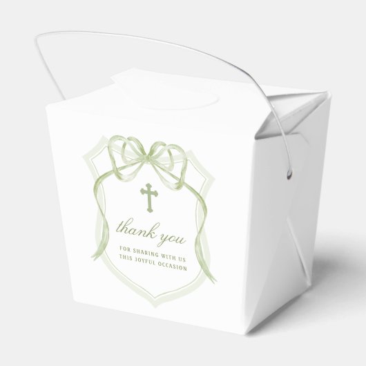 Ballotins Sage Green Bow Crest Baptiser Sortir (Arrière)