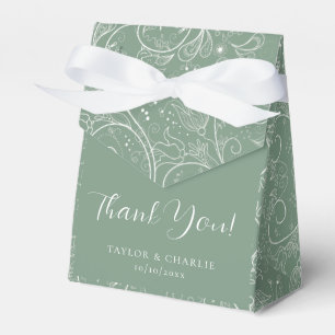 Ballotins Sage Green Élégant Remerciement de Mariage Floral