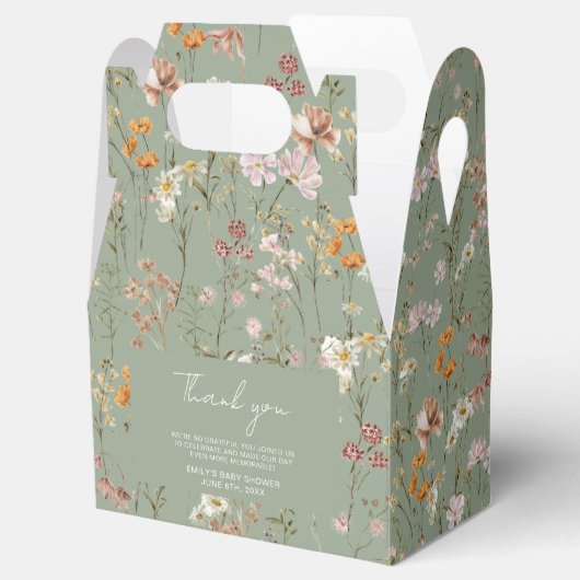 Ballotins Sage Green Fleur sauvage Boho Baby in Bloom Garden (Ouvert)