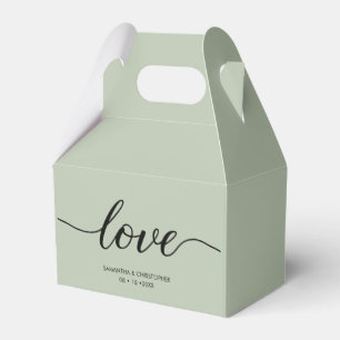Ballotins Sage Green Modern Love Script Mariage Merci