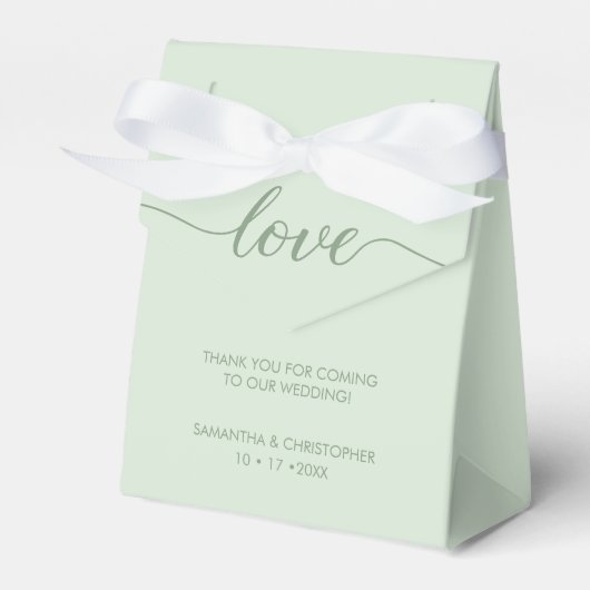 Ballotins Sage Green Modern Love Script Mariage personnalisé (Verso)
