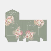 Ballotins Sage Green Pampas Grass Boho Mariage Faveur Box (Déplié)