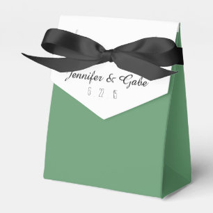 Ballotins Sage Vert Noir et Blanc Mariage Favor Box