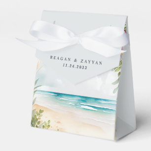 Ballotins Scène de mariage estival sur la plage à l'aquarell