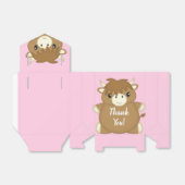 Ballotins Scottish Highland Baby shower de vache rose (Déplié)