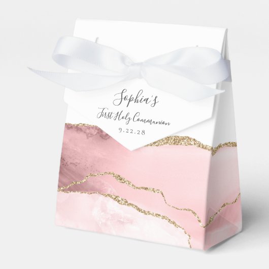 Ballotins Script d'agate d'or rose pâle première communion (Verso)