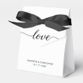 Ballotins Script d'amour mariage noir minimaliste (Verso)