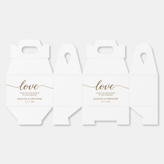Ballotins Script d'amour Parties scintillant or Luxe Mariage (Déplié)