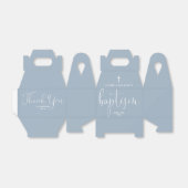 Ballotins Script élégant moderne Dusty Baptême bleu (Déplié)