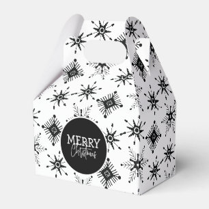 Ballotins Script Joyeux Noël Flocons de neige noirs   