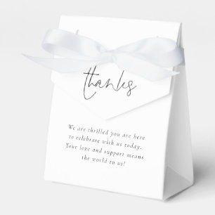Ballotins Script minimaliste Merci Mariage noir blanc