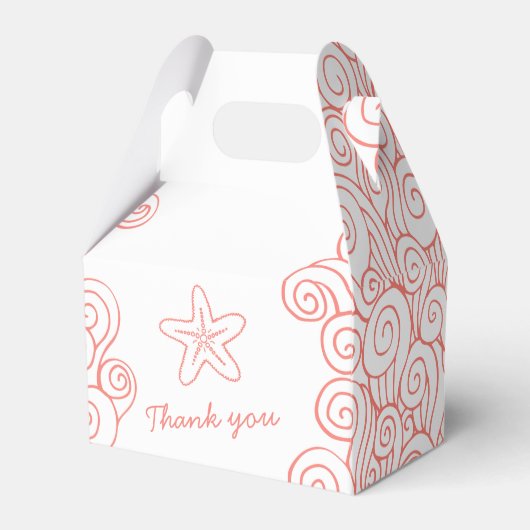 Ballotins Seastar tourbillon aqua blanc mariage faveur boîte (Verso)