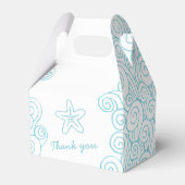 Ballotins Seastar tourbillon aqua blanc mariage faveur boîte (Verso)