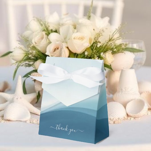 Ballotins Serene Blue Abstract Wedding Favor Boxes
