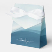 Ballotins Serene Blue Abstract Wedding Favor Boxes (Verso)