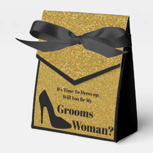Ballotins serez-vous mon groomswoman black gold proposition