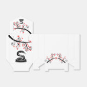 Ballotins Serpent du Nouvel An chinois et fleurs rouges (Déplié)