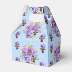 Ballotins Shabby Blue Pansy Floral Dot Party Ballotin