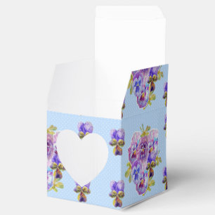 Ballotins Shabby Blue Pansy Floral Dot Party Ballotin