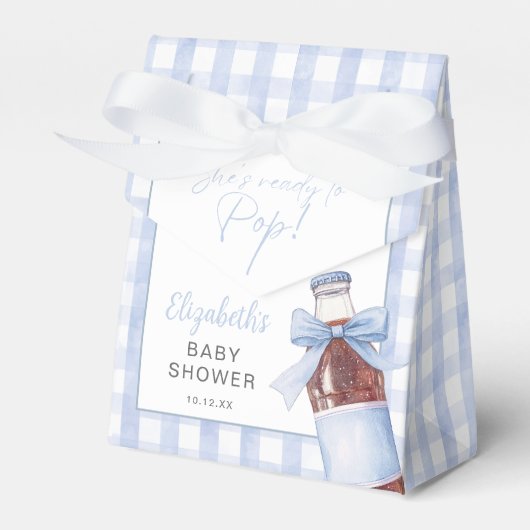 Ballotins She's Ready To Pop Blue Bow Baby Shower (Verso)