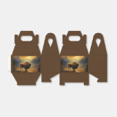 Ballotins Silhouette du coucher de soleil de bison de buffle (Déplié)