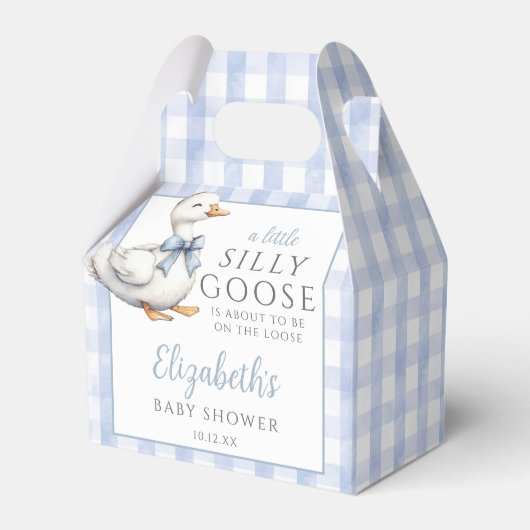 Ballotins Silly Goose Blue Gingham Baby Shower (Verso)