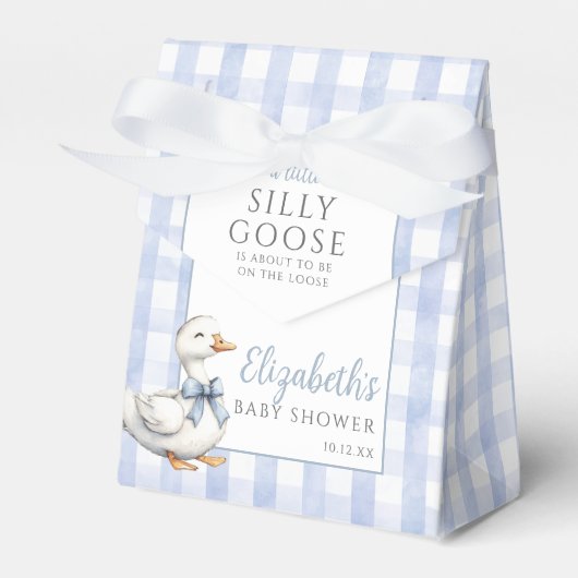 Ballotins Silly Goose Blue Gingham Baby Shower (Verso)