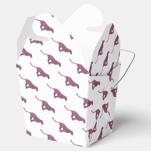 Ballotins Siloette d'impression Leopard noir et rose chaud (Ouvert)