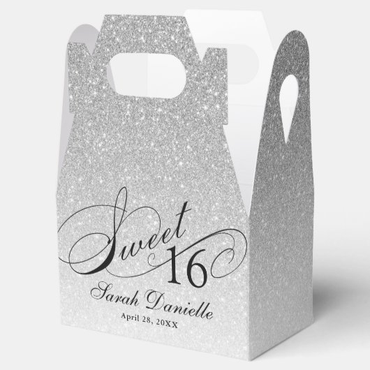 Ballotins Silver Glam Parties scintillant Sweet 16 Custom Pa (Ouvert)