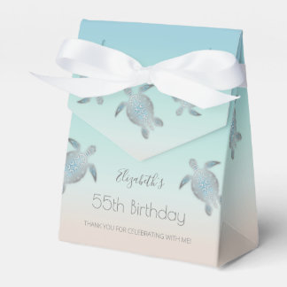 Ballotins Silver Sea Turtles Custom Birthday Thank You