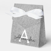 Ballotins Silver Sparkle Glitter Monogram Name & Initial (Verso)